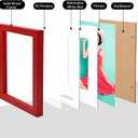 KINLINK 5x7 Picture Frame Red, Solid Wood Frames with Acrylic Plexiglass for 3.5x5/4x6 with Mat or 5x7 without Mat, Tabletop and Wall Display Photo Frame Set of 4