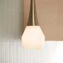 Kichler Deela Single Pendant Light Fixture for Kitchen Island with Satin Etched Cased Opal Glass in Champagne Bronze, Modern Hanging Lamp (7" x 17"), 52529CPZ, Medium