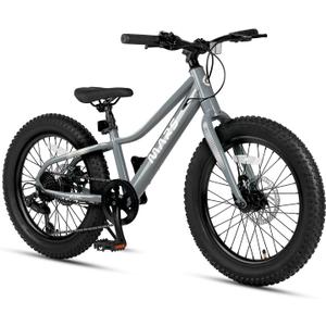 Glerc Mars Kids Mountain Bike, 20 24 Inch Fat Tire Bike for Teen Ages 6-14 Year Old, Bicycle with 2.8-Inch Wide Tires and 6 Speed Drivetrain  (20in, Gray) Glerc Mars Kids Mountain Bike, 20 24 Inch Fat Tire Bike for Teen Ages 6-14 Year Old, Bicycle with 2.8-Inch Wide Tires and 6 Speed Drivetrain  (20in, Gray)