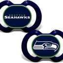 Baby Fanatic Infant Pacifier 2-Pack - Seattle Seahawks Official NFL Baby Gear, Orthodontic Silicone