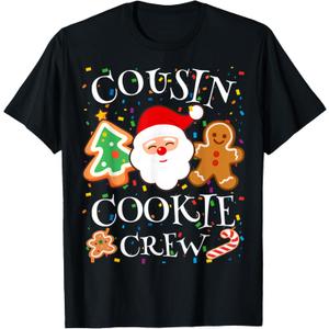 Christmas 2025 Cousin Cookie Baking Crew Squad Family Kids T-Shirt, Size 2XL