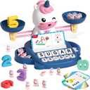 HOPEEYE Unicorns Kindergarten Preschool Learning Activities Math Counting Matching Letter Toys - Toddler Educational Toys for 3 4 5 6 7 Year Olds Girls Birthday Gift Games for Kids Ages 5-7 3-5