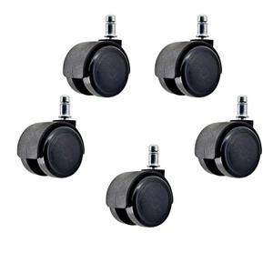 2 inch Criss Cross Chair Wheels Heavy-Duty Mute Rubber, Safe for Hardwood & All Floors, Universal Stem Fit 99% Desk Chairs, Set of 5