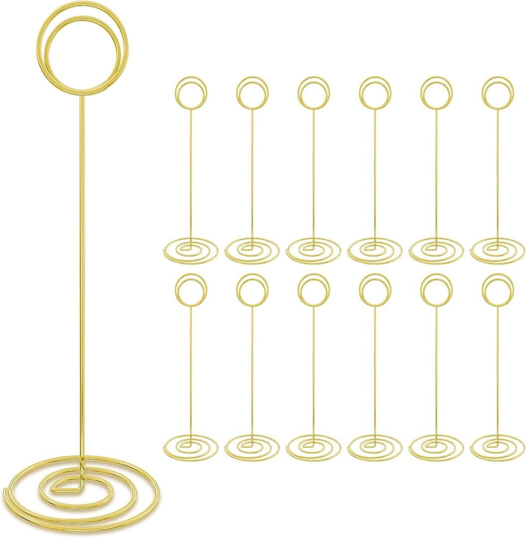 8.75 Inches Table Number Holders, 12 Pack Table Numbers Stands Place Card Holder for Wedding Party Graduation Restaurant Sign Holder Home Photo Picture Display Stand