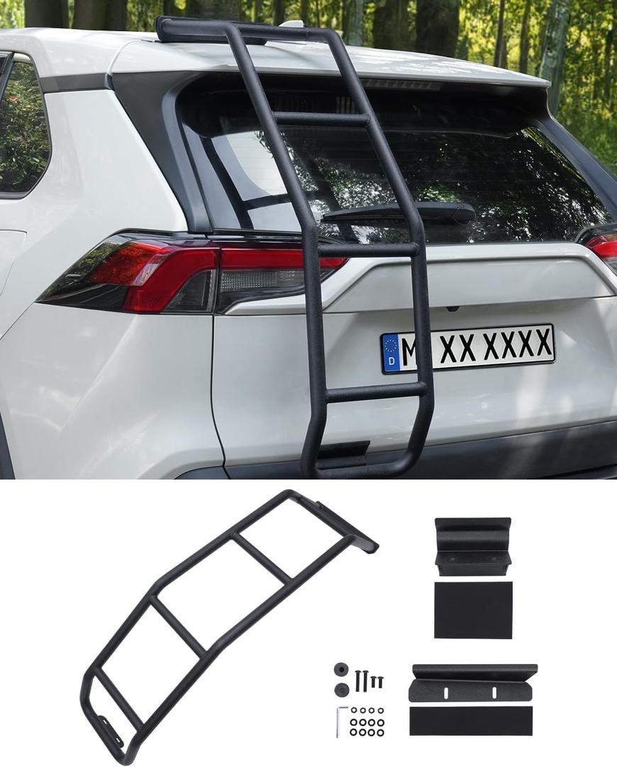 Powerty Rear Ladder for 2019-2023 2024 2025 Toyota RAV4 Accessories Tailgate Ladders Rear Gate Ladder Kit Left Side
