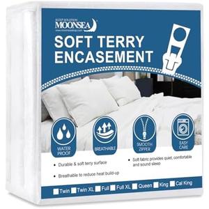 Moonsea Zippered Mattress Protector Twin Extra Long with Ultra Soft Terry Surface, 6-Side Waterproof Mattress Encasement for Kids, Well Made Zipper, Noiseless, for Standard Twin XL Mattress 39 * 80