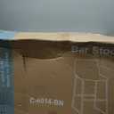 Sweetcrispy Counter Height Bar Stools Set of 2, 30 inch Height Stool Faux Leather Barstools with Back, Armless Kitchen Island Countertop Comfortable Modern Chairs with Metal Legs - Brown