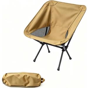 Wind Tour Portable Camping Chair Lightweight Foldable Outdoor Chair for Hiking Camp Backpacking Lawn Beach Fishing Picnic with Carry Bag (Khaki)