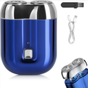 Mini Electric Shaver for Men Women, Pocket Dual Head Shaver, Rechargeable Waterproof Compact Travel Electric Razor, USB Close Battery Portable Razor for car, Travel, Office, Home use (Blue)