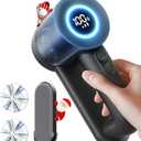 Rechargeable Fabric Shaver & Pill Remover, 3-Speed Electric Lint Remover with LED Display & 6 Blades, for Couch, Sofabed, Clothes, Sweaters, Blankets, Furniture - Black