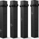 Fengone College Dorm Bed Risers 3.15" Diameter Carbon Steel Metal Bed Riser Square Tall Bed Riser for Wooden Bed Frame Table Adjustable Height 3.2" or 5.1", Supports up to 10,000 lbs