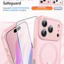 FNTCASE for iPhone 17 Pro Case: [Compatible with Magsafe] Translucent Matte Cases with [Full Camera Protection] [Screen Protector] Military Grade Shockproof Protective Phone Cover - Light Pink