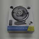24000mAh Clip on Fan for Golf Cart - 8-inch Portable Rechargeable Fans - Max Up to 150Hrs Work Time - Battery Operated Fan with LED, Remote, Timers, Hook for Office, Desk, Camping, Tent, Treadmill (Black)
