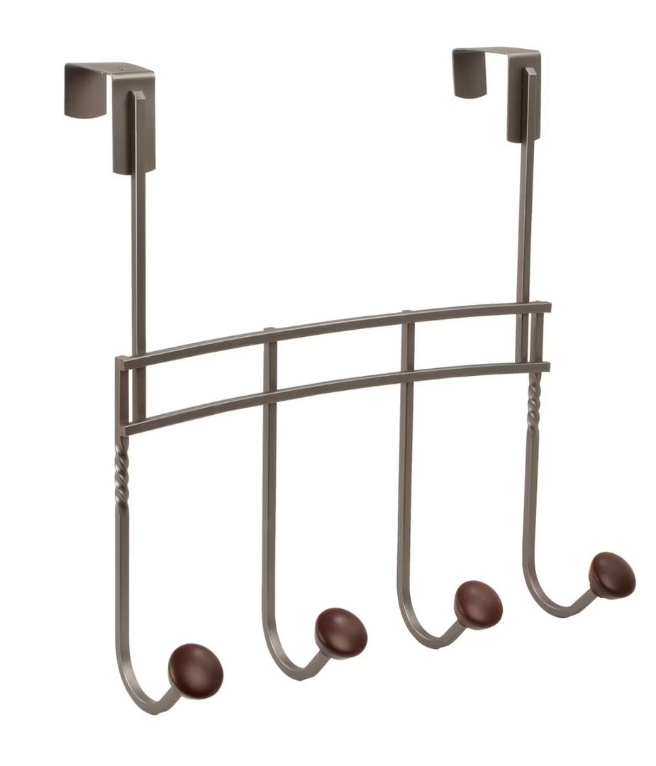 Spectrum Diversified Cambridge Over The Door 4 Hook Rack Ivory