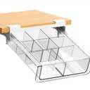 vacane Refrigerator Organizer Drawer,Under Shelf Pull Out Drawer with Divider,Pantry Drawer Under Cabinet Shelf Hanging Storage, Pull Out Fridge Bins Organizer U