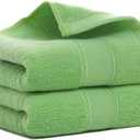 Lchkrep Bathroom Hand Towels (14x30 inch), Home Soft Cotton Super Soft Highly Absorbent Hand Towels for Bath, Hand, Face, Gym and Spa (Green-2PACK)
