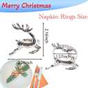 6 Pcs Christmas Deer Napkin Rings Silver Metal Elk Shaped Design Napkin Holder for Xmas New Year Holiday Wedding Receptions Dining Table Great Decorations