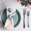 6PCS Cloth Napkins, White Cloth Napkins, 19.49x18.31 Inch Washable Dinner Napkin with Hemmed Edges, Polyester Dinner Napkin for Party, Wedding, Lunch, Dinners, Banquet, Festival and Event