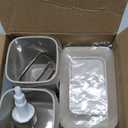 4Pack Bathroom Accessories Set, Bohemian Bathroom Sink Set, Contain Soap Dispenser, Toothbrush Holder, Soap Dish & Mouthwash Cup,Square soap and Toothbrush Holder Set