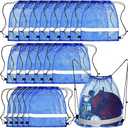 Saintrygo 20 Pcs Reflective Mesh Drawstring Bag 16.54 x 13.78 Inch Quick Drying Swimming Sport Beach Bag Swimming Athletic Gym Clothes Beach Sports Storage(Blue)