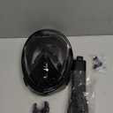 QingSong Full Face Snorkel Mask for Adults, Snorkeling Gear with Camera Mount, 180 Degree Panoramic View Snorkel Set Anti-Fog Anti-Leak (Small-Medium, Black)