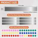 Self-Adhesive Frameless Magnetic Strips, 6pcs - 15''L x 1.97''W Ferrous Bulletin Memo Board Tape with 48pcs Magnets for Fridge, Whiteboard, Office