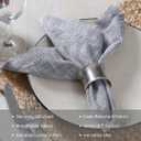 Slub Textured Dinner Napkins Set of 6-100% Cotton Cloth Napkins 18x18 Inch - Soft Durable Washable Fabric Napkins for Everyday Use & Special Occasions Napkins Christmas - Grey