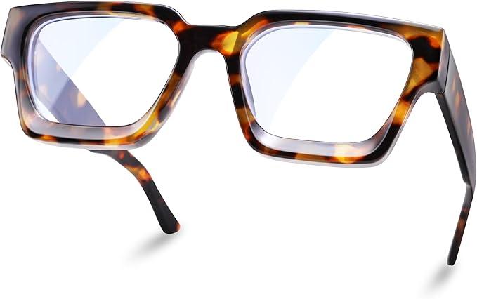 Blue Light Glasses for Women - Computer Glasses 99% Blue Light Blocking - Fashion Rectangle TR90 Frame Eyeglasses