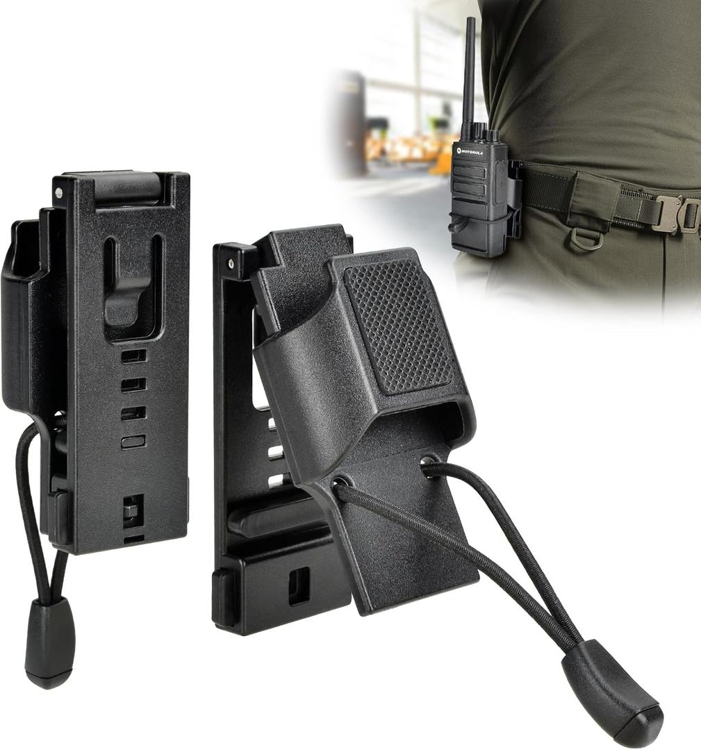Radio Holster for Duty Belt, Radio Holder Police Law Enforcement Gear Belt Clip Accessories, Walkie Talkie Holder for Belts up to 2.3" - Fits Motorola APX, Kenwood, BaoFeng, Midland Radios