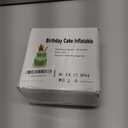 4FT Green Inflatable Birthday Cake with LED Lights for Outdoor Party Decoration