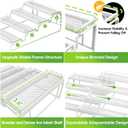 4 Tier Adjustable Spice Rack Organizer for Cabinet - White (2 PCS S&L) Expandable Spice Shelf with Protection Railing for Inside Cabinets, Countertop, Pantry Storage & Seasoning Organization