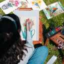 Elfew 2 Pack Watercolor Workbooks Coloring Books, 24 Pages Beginner Friendly Painting Kit, Detailed Steps, 12 Colors Paint Set with Brush, Stress-Relieving Gift for Adults & Women (Animals & Flowers)