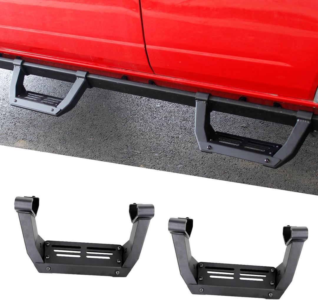 2 Pcs Side Steps Compatible with 2021-2025 Ford Bronco 2/4 Door with Rock Rail Heavy Duty Running Boards Nerf Bars Accessories