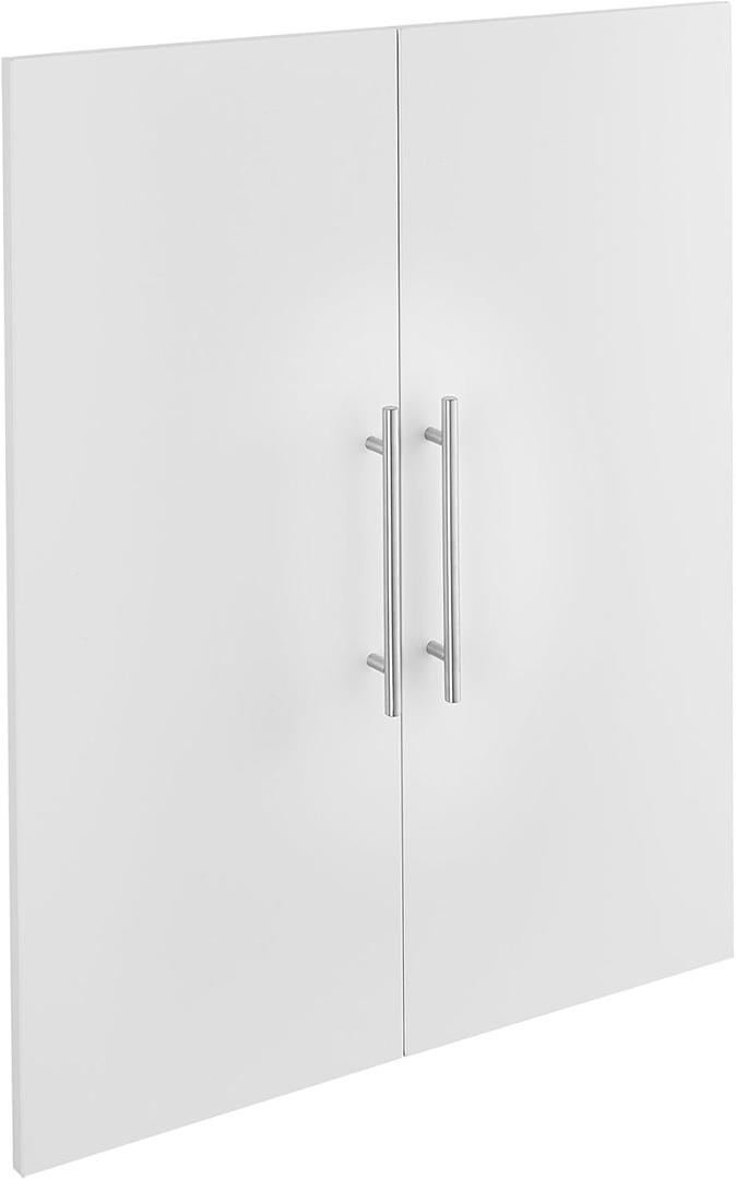 ClosetMaid SuiteSymphony Wood Closet 25-Inch Door Set Pair, Add On Accessory, Modern Style, for Storage, Clothes, Pure White/Satin Nickel