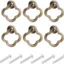 6 PCS Cupboard Knobs, Bronze Zinc Alloy Dresser Drawer Knobs, Large Cabinet Pulls with Screws for Kitchen, Bathroom Furniture