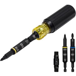Klein Tools 32500HD Multi-Bit Screwdriver/Nut Driver, Impact Rated 11-in-1 Tool with Phillips, Slotted, Square and Torx Tips