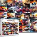 1000 Piece Jigsaw Puzzles Game Luxury Sports Car for Adults Kid Colorful Graffiti Racing Car Puzzles Puzzle of Cars for Home Wall Decor DIY Art 27 x 20 Inches Perfect for Game Nights