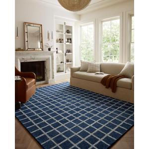 Loloi Chris Loves Julia Polly Collection POL-05 Navy/Silver 2'-3" x 3'-9" Accent Rug