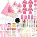 Slumber Party Teepee Tents Bulk, Complete, 4 Pink, 4 Set