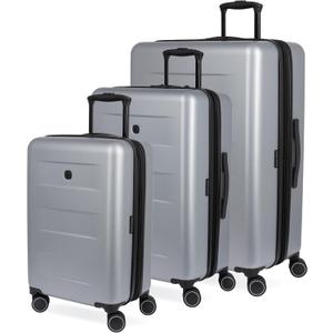 SwissGear 8020 Eclipse Hardside Expandable Luggage with Spinner Wheels, Ultimate Grey, 3-Piece Set (18/24/27)
