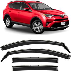 Voron Glass in-Channel Extra Durable Rain Guards for Toyota RAV4 2013-2018, Window Deflectors, Vent Window Visors, 4 Pieces - 220239
