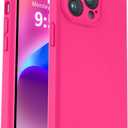 Vooii Compatible with iPhone 13 Pro Max Case, Liquid Silicone Upgrade [Camera Protection] [Soft Anti-Scratch Microfiber Lining] Shockproof Phone Case for iPhone 13 Pro Max 6.7 inch - Hot Pink