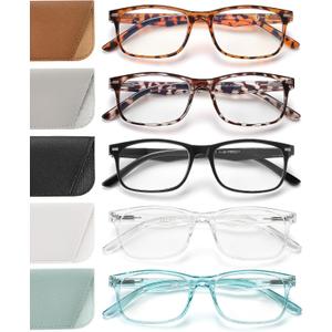 JOLISU 5 Pack Reading Glasses For Women, Spring Hinges, Sturdy and Durable（2.50)