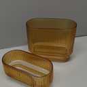 Clear Glass Vase Flower Bouquet Modern Glass Vase Living Room(Brown 2pc)