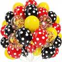 Mouse Color Balloons - 80Pcs 12 5 inch Mouse Color Polka Dot Latex Party Balloons with Confetti for Baby Shower Birthday Themed Kids' Cartoon Party Decorations Supplies