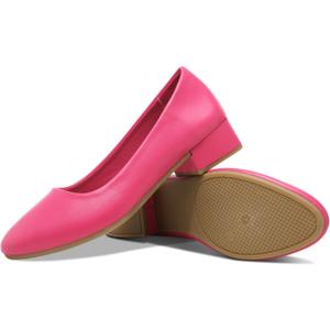 Jeekopeg Low Chunky Pumps Women's Round Toe Heels PU Leather Chunky Pump Shoes Classic Closed Toe Pumps Low Heel Dress Shoes for Women, Size US 9