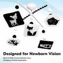 Montessori Mobile, Black and White Mobile for Baby with Music Box - Woodland Baby Crib Mobile for Boys Girls, High Contrast Baby Mobile for Crib with Bear, Deer, Fox, Owl & Raccoon
