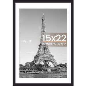 upsimples 15x22 Picture Frame, Wall Decor Poster Frames, Black 1 Pack