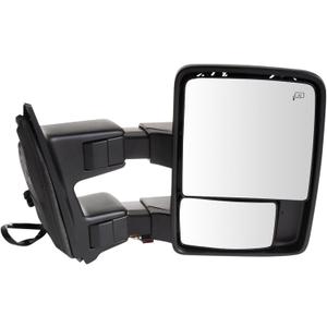 Trail Ridge Towing Side View Mirror Heated Smoked Signal Power Folding Telescoping Driver Side Left LH for Ford Super Duty Trucks (F250, F350, F450)