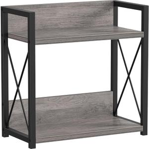Giikin Coffee Bar Accessories, 2 Tier Spice Rack for Counter, Gray Kitchen Countertop Organizer (Grey, L)